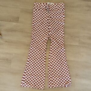Hollister Brown and White Checkered Pants